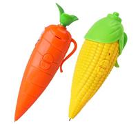 2 penne carota 2 in 1 registratore vocale da 60 secondi e penne a sfera in plastica per mais e carota con clip per bambini, studenti, insegnanti