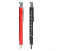 2 penne da scrittura con design a pinza per misurare la lunghezza e scrivere in ufficio e scuola (rosso nero)