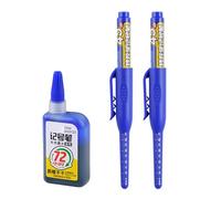 2 penne lunghe da 45 mm con 15 ml di inchiostro Refill Refillable for Woodworking Marking on Wood Ceramic Metal Woodworking Pen with Inks