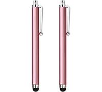 2 penne per smartphone rosa con punta in silicone per dispositivi touch screen, compatibili con tablet, telefoni cellulari, laptop, iPad, iPhone, Android, Kindle Fire