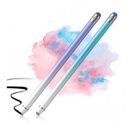 2 penne stilo per touchscreen, 2 in 1 per iPad, alta sensibilità e precisione, adatte per tutti i touch screen, per iPhone, iPad, tablet Android, colore: viola e blu