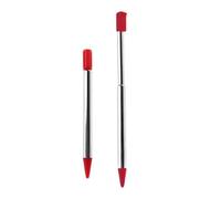 2 penne stilo retrattili estensibili in metallo, colore rosso, compatibili con Nintendo 3DS