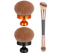 2 pennelli extra large per il trucco del corpo per autoabbronzante con pennelli portatili a doppia estremità, multifunzionali, morbidi, per abbronzanti, mousse, kabuki, corpo, gambe, viso, contouring