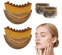 2 pennelli per contorno linfatico per il drenaggio linfatico, strumento massaggiatore per il sollevamento di viso e collo, spazzola Gua Sha, scultura del mento della mascella, spazzola a secco, design