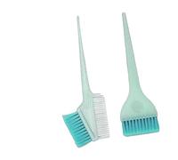 2 Pennelli per Evidenziare i Capelli in Nylon Morbido, Applicatore, Pettine per Tinture per Capelli a Doppia Faccia, con Manico Glitterato (Verde)