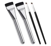 2 pennelli per fondotinta e 2 pennelli per sopracciglia, pennello per fondotinta liquido, pennello per fondotinta piatto, pennello per viso piatto