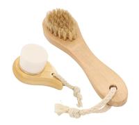 2 pennelli per la pulizia del viso, 2 stili, setole morbide + setole di cinghiale, pulisce in profondità i pori, facile da trasportare per la pulizia della pelle, la cura della pelle e il massaggio