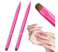 2 pennelli professionali per french manicure, pennelli per polygel e nail art | Setole Kolinsky di prima qualità e ghiera in metallo | Pennelli per french manicure multifunzione per design