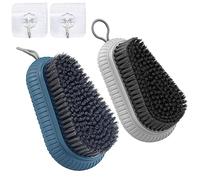 2 pennelli resistenti per la pulizia delle unghie, per la pulizia delle unghie, setole dure, per la pulizia delle unghie, con setole dure, per lo scrub delle mani e le dita dei piedi, 2 ganci adesivi