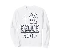 2 Pesci 5 Pane Croce di Gesù 5000 Miracolo Cristiano Felpa