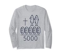 2 Pesci 5 Pane Croce di Gesù 5000 Miracolo Cristiano Maglia a Manica