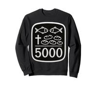 2 Pesci 5 Pane Gesù Feeds 5000 Croce Cristiana Versetto Bibbia Felpa