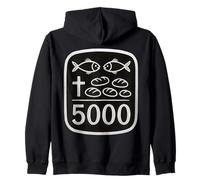 2 Pesci 5 Pane Gesù Feeds 5000 Croce Cristiana Versetto Bibbia Felpa con Cappuccio
