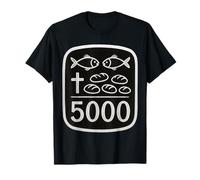 2 Pesci 5 Pane Gesù Feeds 5000 Croce Cristiana Versetto Bibbia Maglietta