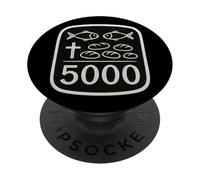 2 Pesci 5 Pane Gesù Feeds 5000 Croce Cristiana Versetto Bibbia PopSockets PopGrip Adesivo