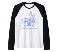 2 Pesci 5 Pane Gesù Feeds The 5000 Christian Bibbia Verse Maglia con Maniche Raglan