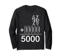 2 Pesci 5 Pane Gesù nutre 5000 Bibbia Cristiana Maglia a Manica