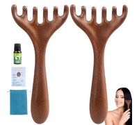 2 Pettine Per Massaggio Del Cuoio Capelluto In Legno, Massaggiatore Cuoio Capelluto, Pettine Denti Larghi, Pettine Raschiante, Per Massaggio Del Corpo, Per Testa&Collo E Schiena&Allevia La Stanchezza