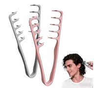 2 pettini di texture per ricci, texture comb,pettine per acconciature 2 in 1, per la cura delle radici dei capelli con attacco a pony