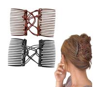 2 pettini doppi per capelli, elastici, alla moda, elastici per capelli, per coda di cavallo, strumento per lo styling delle donne