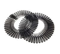 2 pettini elastici neri completi circolari elastici in plastica per capelli accessori per capelli lunghi e corti, cerchietti e fasce per capelli
