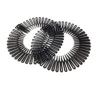 2 pettini elastici neri completi circolari elastici in plastica per capelli accessori per capelli lunghi e corti, cerchietti e fasce per capelli