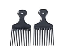 2 pettini in plastica liscia e larghi, pettine afro per capelli, pettine per capelli con inserto a pettine largo per denti e forchetta per capelli, spazzola per capelli per uomini e donne