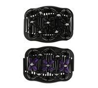 2 pettini magici per capelli, doppia fila di perline di legno, elastici per capelli per ragazze e donne