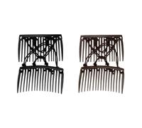 2 pettini magici per capelli, in plastica nera e caffè, doppio elastico, per acconciature e acconciature da donna