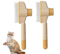 2 pettini per cani, pettine per la cura degli animali domestici, pettine per gatti con funzione autopulente, pettine autopulente, pettine per animali domestici, per rimuovere peli opachi, nodi e