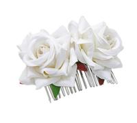 2 pettini per capelli da donna, in metallo, per spose, damigelle, matrimoni, feste, colore bianco