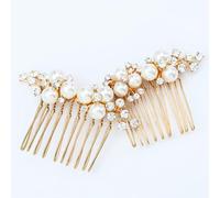 2 pettini per capelli da sposa con perle, strass, design vintage con perle di cristallo, per acconciature da sposa, damigella d'onore