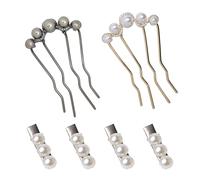 2 Pettini Per Capelli Di Perle, 4 Clip Di Parole Di Perle, Elei Forcine Da Principessa, Forcine Fisse A Forma Di U, Basette Per Organizzare I Capelli, Accessori Per Capelli Per Ragazze.