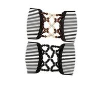 2 pettini per capelli elastici con perline, doppio pettine elastico per capelli, per donne e ragazze