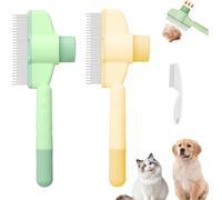 2 pettini per gatti, pulci per cani, durevole e autopulente, con pulsante di rilascio, comfort e sicurezza
