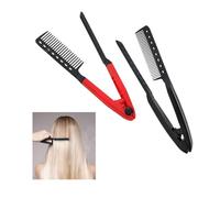 2 pettini testurizzati per lo styling, spazzola lisciante per capelli, a forma di V, per districare, lisciare e capelli crespi