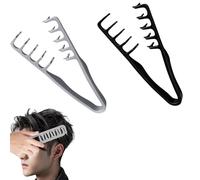 2 Pettini Volumizzante e Pettine Denti Larghi per Capelli, Set Grigio e Nero Leggero per Uomini e Donne, Strumento Volume Radici con Design Testurizzato per Styling Quotidiano