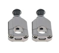 2 pezzi 1 1/8" 28mm CNC Motocicletta Manubrio Supporto Riser Morsetto Alluminio CNC Mount Clamp Riser Morsetti fissaggio manubrio(Silver)