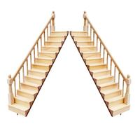 2 pezzi 1 12 mobili per case bambole, mobili per la casa delle bambole in legno in miniatura a destra e sinistra per le scale non verniciate per accessori per accessori per