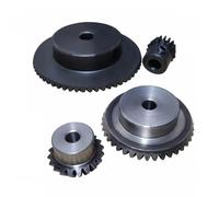 2 pezzi 1:2 Ingranaggi conici Modulo 1,5 18 denti + 36 denti Foro interno 8 mm Commutazione di trasmissione a 90 gradi Ingranaggi in acciaio Ingranaggi in acciaio Vite M5