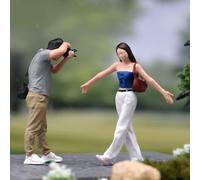 2 pezzi 1/64 Figura Modello Micro Paesaggio Collezione Diorama Oggetto di