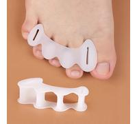 2 pezzi = 1 paio separatore di dita della punta in silicone duro 3 fori alluce valgo distanziatori ortopedici borsite sovrapposte martello correttore del piede