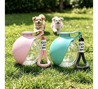 2 pezzi/1 pezzo Bottiglia d'acqua portatile 2-in-1 per cani con ciotola per cibo pieghevole, 9,64 oz in acciaio inossidabile/plastica a tenuta stagna, contenitore per bere e mangiare per animali domes