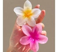 2 pezzi/1 pezzo Fermagli per capelli in plastica leggera con motivo floreale sfumato bianco e rosa, eleganti e minimalisti di alta qualità, adatti per uso quotidiano, casual, festa, pendolarismo, spia