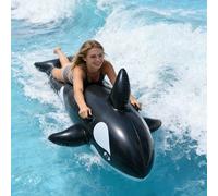 2 pezzi/1 pezzo Galleggiante gonfiabile a forma di squalo, sdraio d'acqua a forma di orca nera, giocattolo galleggiante in PVC a forma di tavola da surf, adatto per adulti, intrattenimento estivo per 