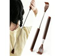2 pezzi/1 pezzo Grattaschiena estensibile in acciaio inossidabile, massaggiatore per le mani, massaggiatore per la schiena, strumento per grattare tutto il corpo, design ergonomico dell'impugnatura, a