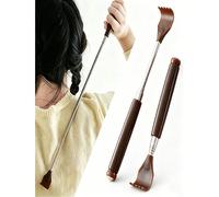 2 pezzi/1 pezzo Grattaschiena retrattile in acciaio inossidabile, massaggiatore per mani, massaggiatore per schiena, strumento per grattare tutto il corpo, manico con design ergonomico, adatto per are