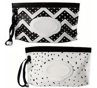 2 pezzi/1 pezzo Sacchetti di ricarica per salviette umidificate, Salviette umidificate per bambini in buste richiudibili portatili Tagli Unica,Onda nera - 1 pezzo,Piuma nera - 1 pezzoGeometricoEVA