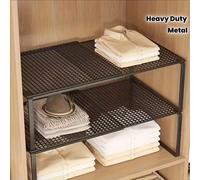 2 pezzi/1 pezzo Scaffale multifunzionale espandibile per armadio - Scaffale di stoccaggio in metallo robusto e salvaspazio, altezza regolabile, perfetto per casa, ufficio, negozio al dettaglio, cucina