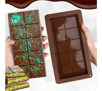 2 pezzi/1 pezzo Stampo per cioccolato a forma di barra extra large e rinforzato in silicone, stile Dubai, per la realizzazione fai-da-te di cioccolato, stampo per torte e cubetti di ghiaccio 2 pezzi [